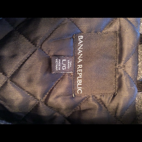 Mens Charcoal Winter Jacket - Banana Republic Size Tall Large - Picture 2 of 4